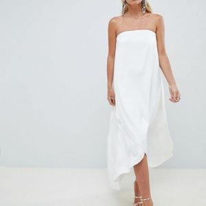 ASOS satin bandeau maxi dress